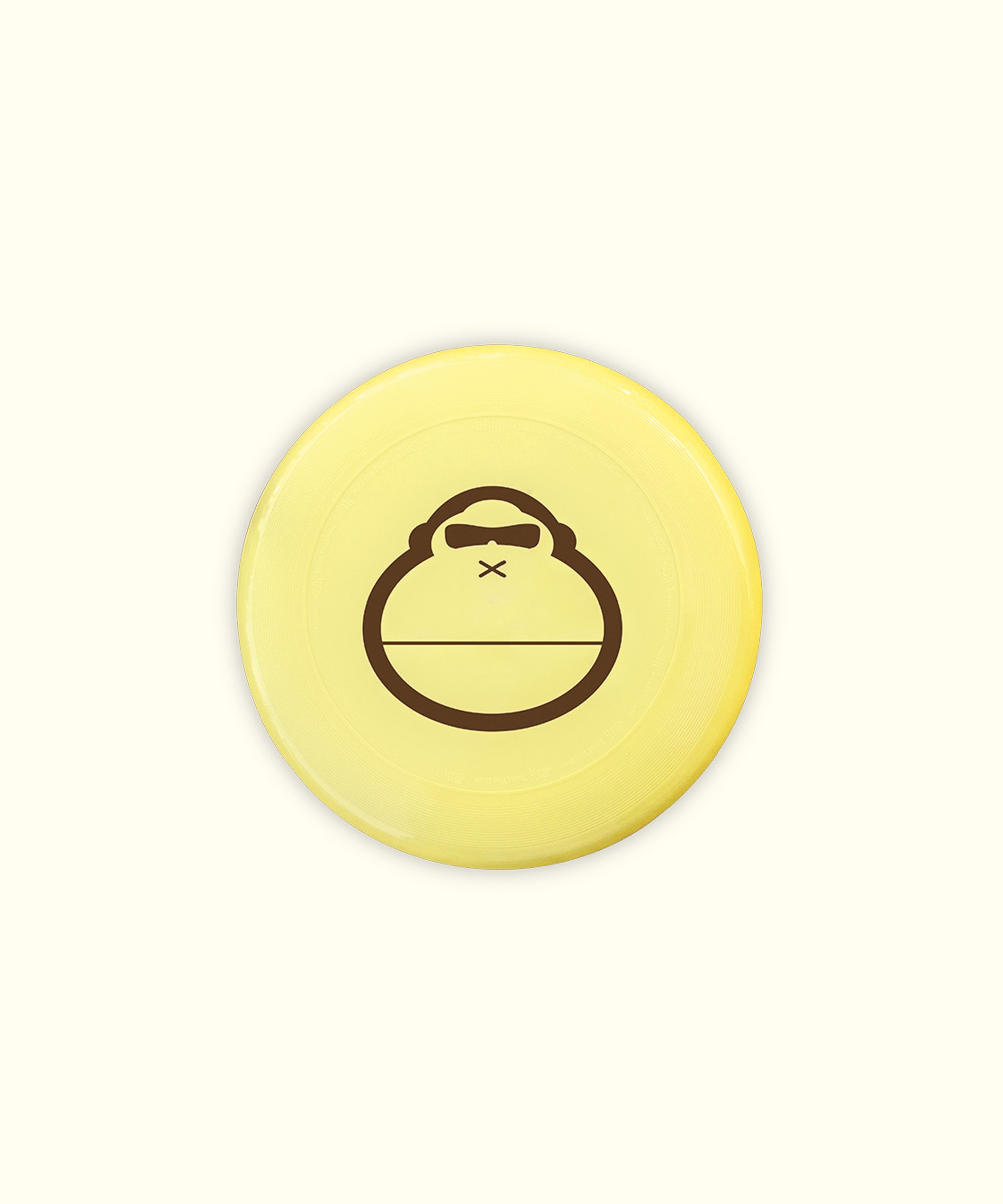 Yellow disc with a black icon on a white background