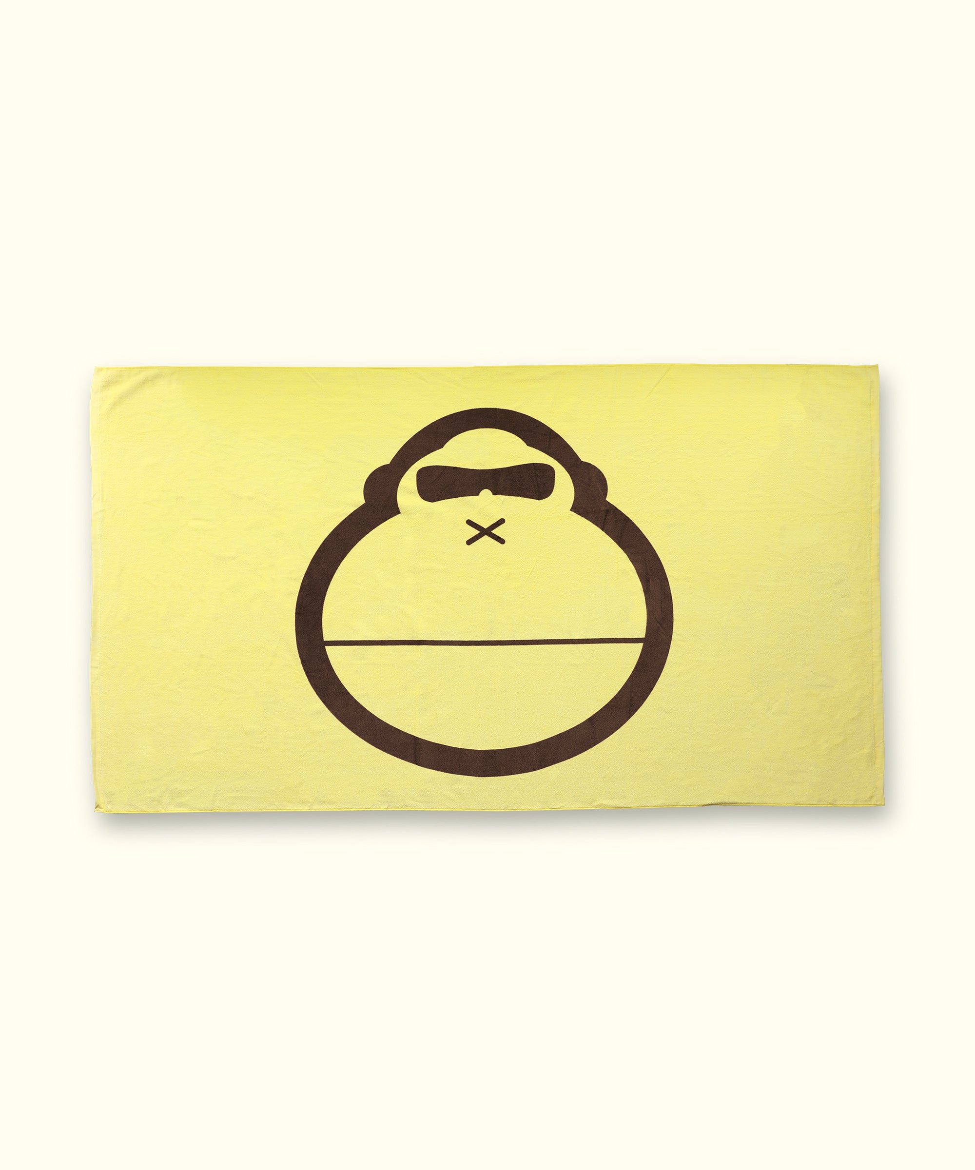 Yellow pouch with a black logo on a white background