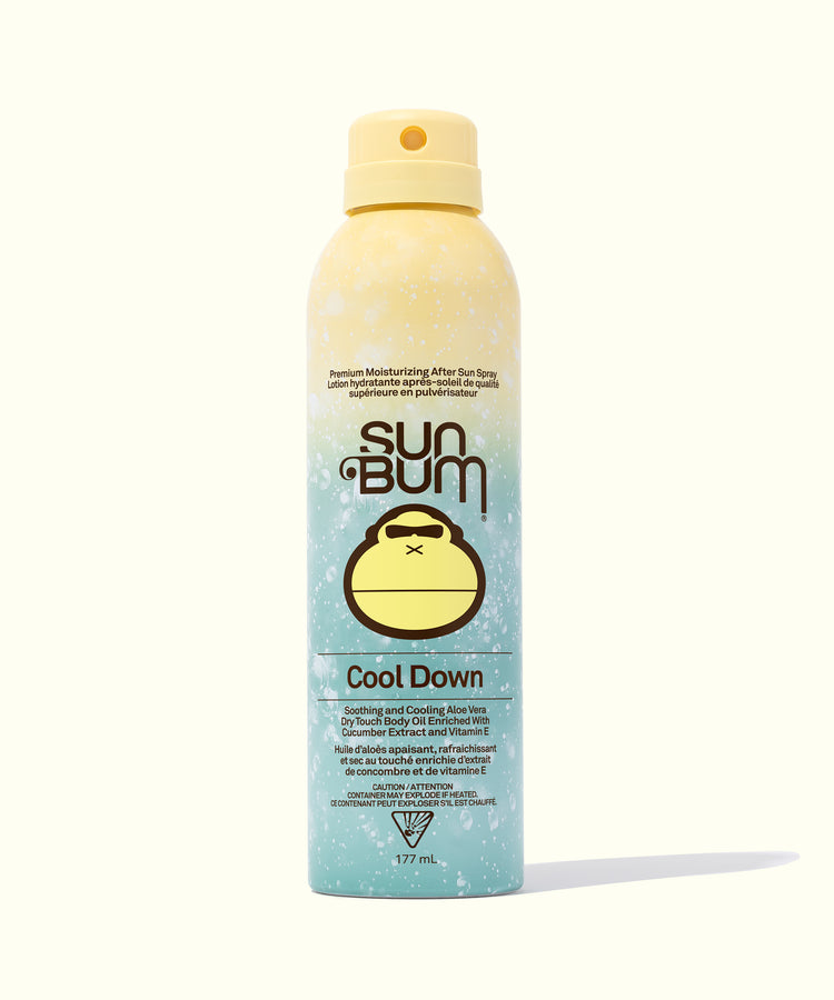 Sun Bum Cool Down after sun spray bottle on a white background