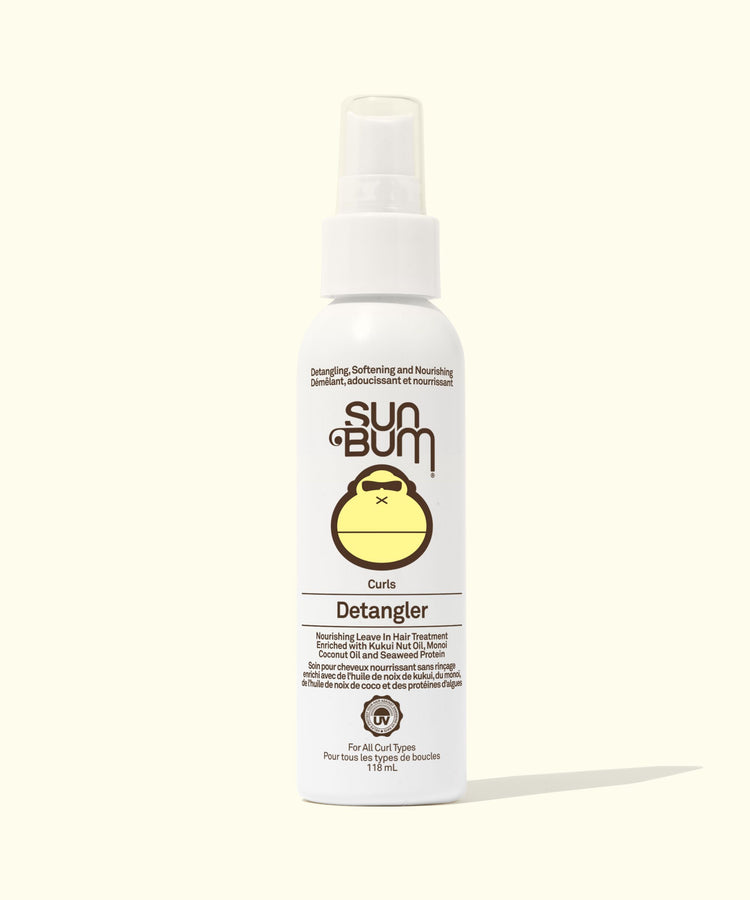 Sun Bum detangler bottle on a white background