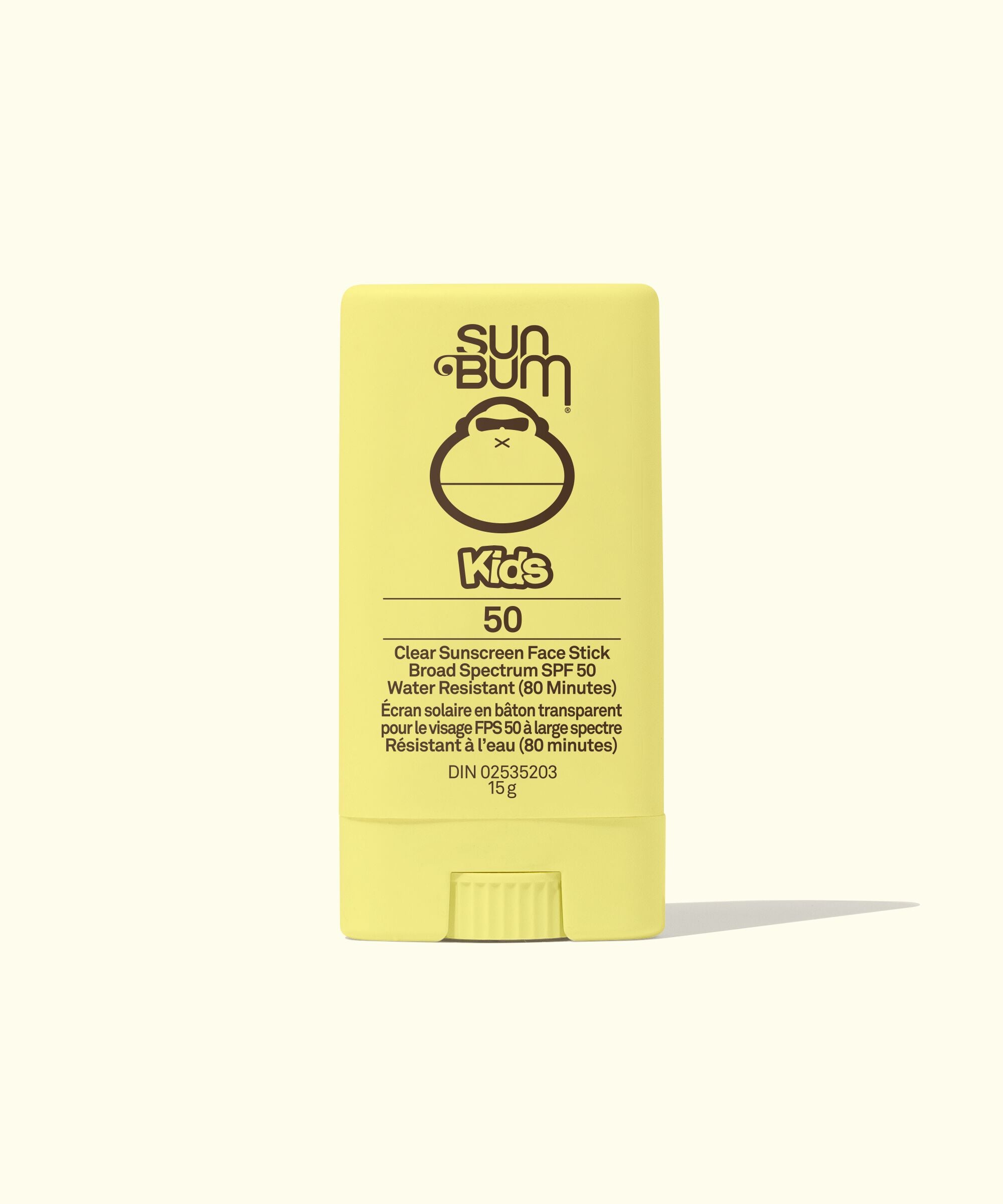 Sun Bum Kids sunscreen stick on a white background