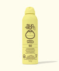Sun Bum Kids sunscreen spray bottle on a white background