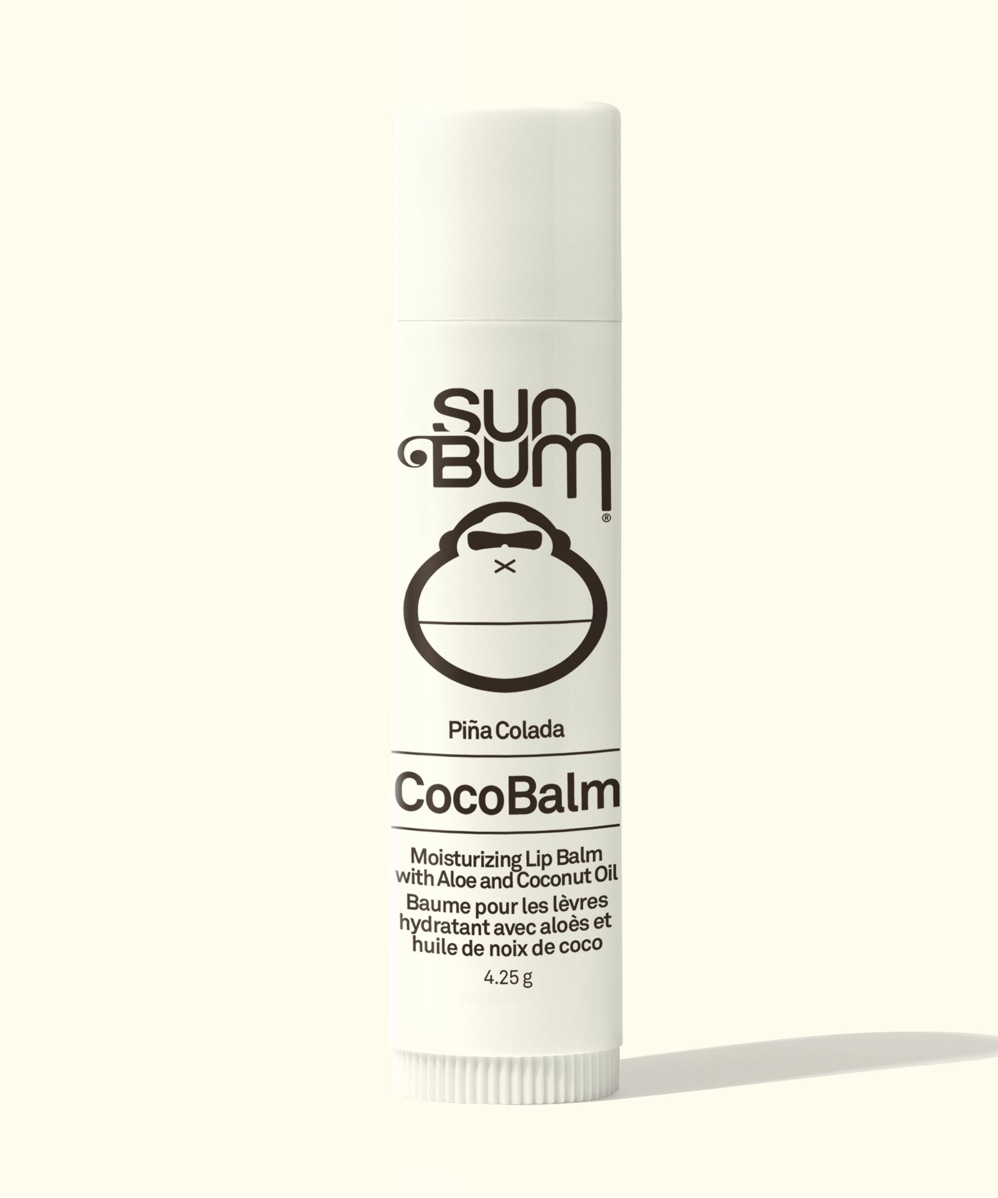 Sun Bum CocoBalm lip balm tube on a white background