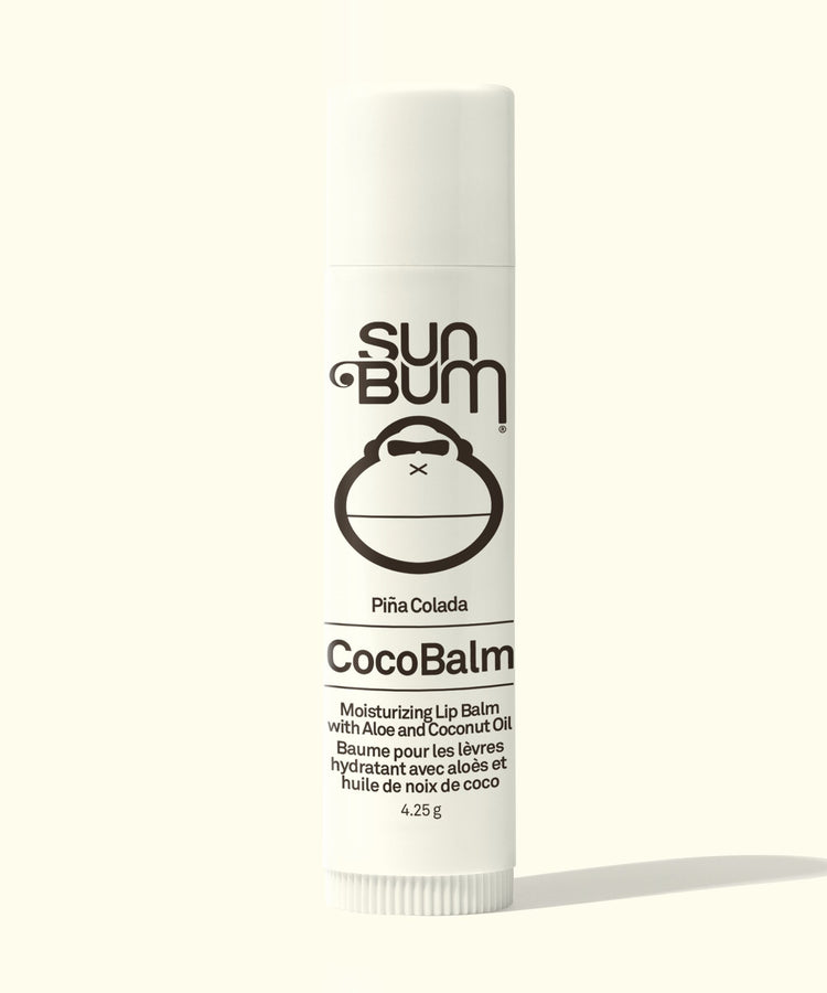 Sun Bum CocoBalm lip balm tube on a white background