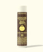 Sun Bum sunscreen lip balm with coconut flavor on a white background