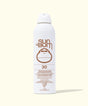 Sun Bum sunscreen spray bottle on a white background