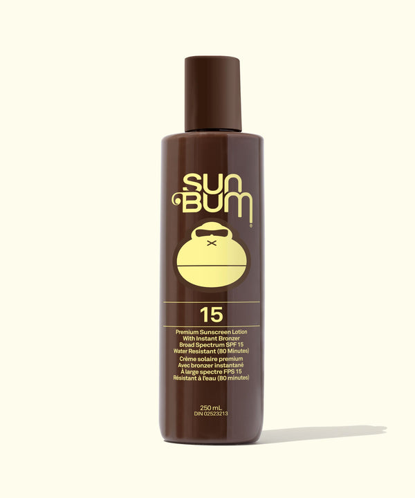 Sun Bum sunscreen bottle on a white background