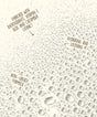 Text on a background with water droplets, describing product features.