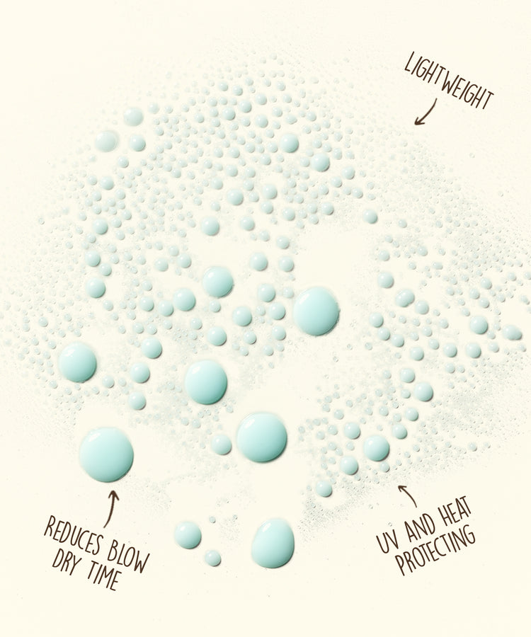 Illustration of blue bubbles with text describing their properties on a light background
