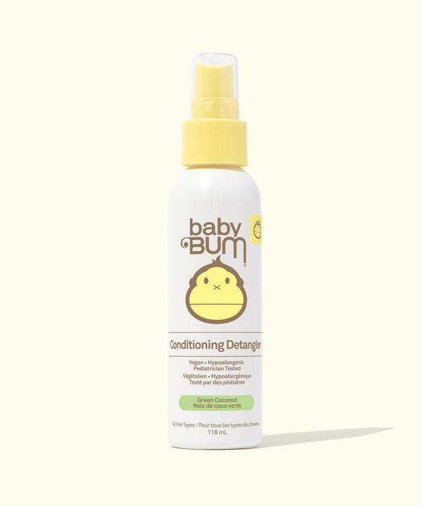 Baby Bum Conditioning Detangler spray bottle on a white background