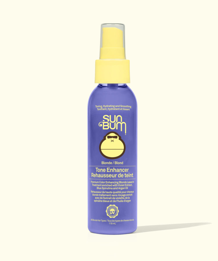 Sun Bum Tone Enhancer spray bottle on a white background