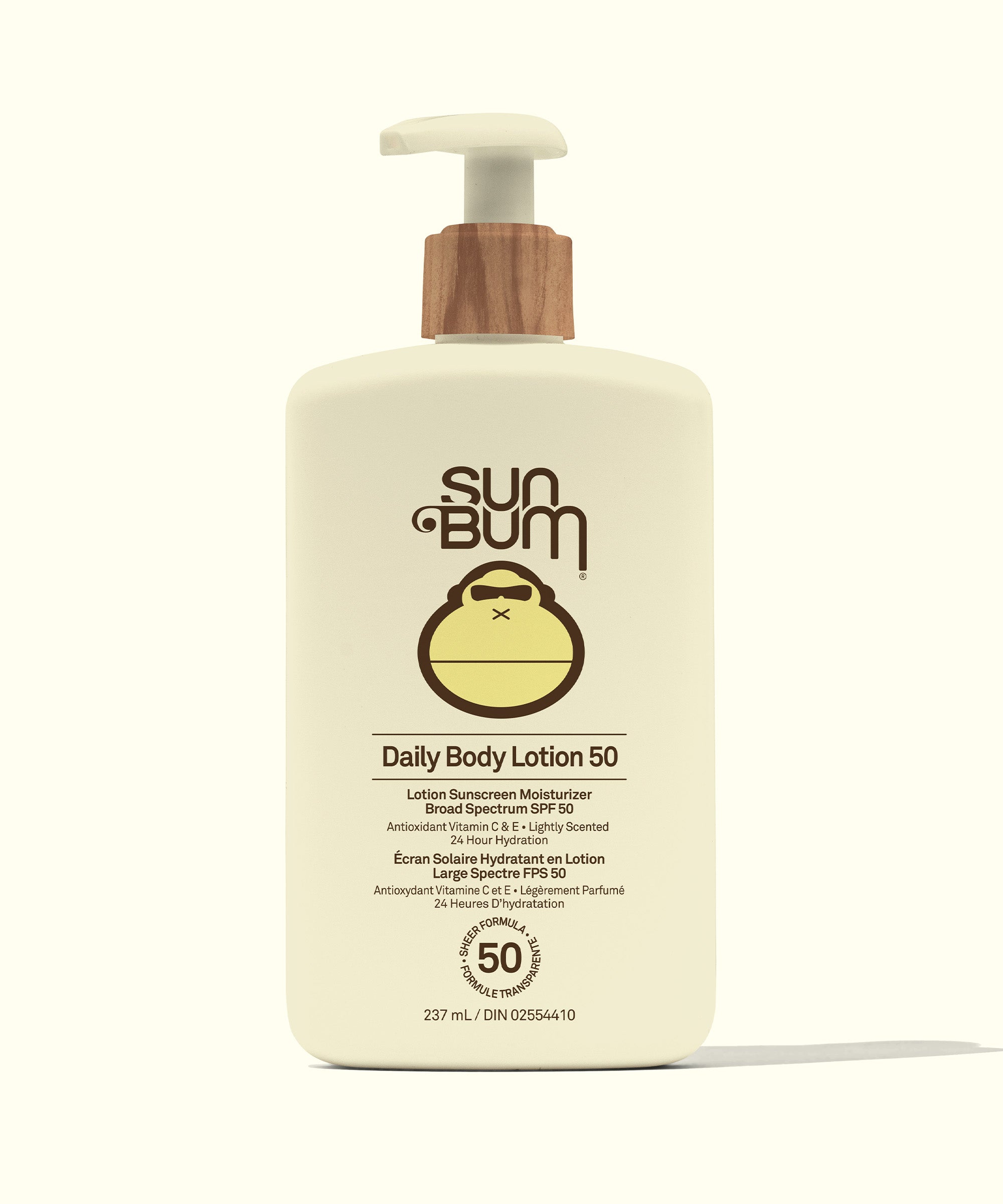 Sun Bum Daily Body Lotion 50 pump bottle on a white background